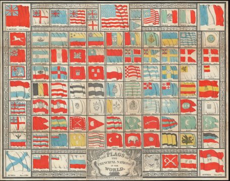 1837 Hinman and  Dutton Broadside Flag Chart (w/ Republic of Texas)