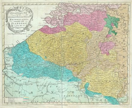 1760 Seale Map of Flanders (Belgium, Holland and Luxemburg)