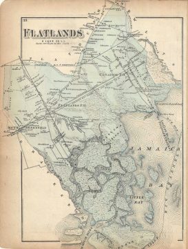 1873 Beers Map of Flatlands, Brooklyn, New York City (Jamaica Bay, Canarsie)