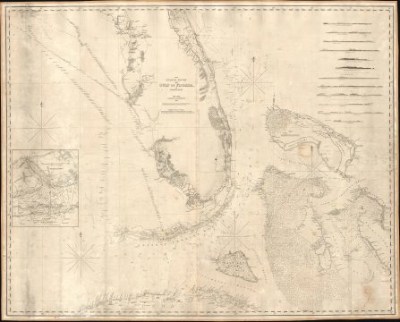 1847 Blunt Nautical Chart of Florida and the Bahamas
