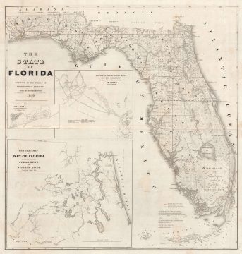1846 Bruff Map of Florida during Seminole Wars