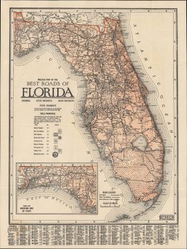 1924 Clason Map of Florida Promoting Orwin Manor, Orlando and Winter Park