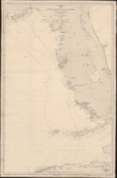 1866 Spanish Direccion de Hidrografia Map of Florida