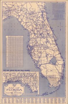 1945 Dolph Map of Florida Emphasizing Highways