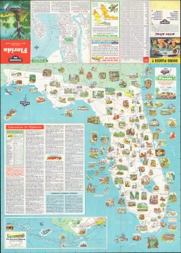 1956 General Drafting Pictorial Map of Florida