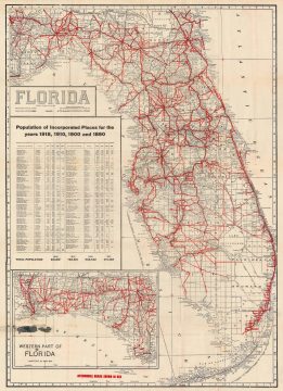 1920 Geographical Publishing Map of Florida Highways