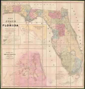 1846 Goldsborough Map of Florida during Seminole Wars