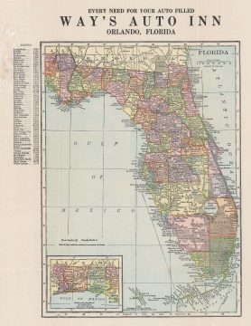 1915 Hammond Pocket Map of Florida