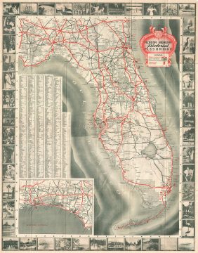 1946 Joseph John Pictorial Map of Florida