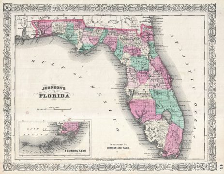 1866 Johnson Map of Florida