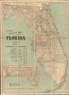 1917 Matthews Northrup Sectional Map of Florida