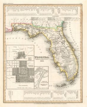 1845 First Edition Joseph Meyer Map of Florida