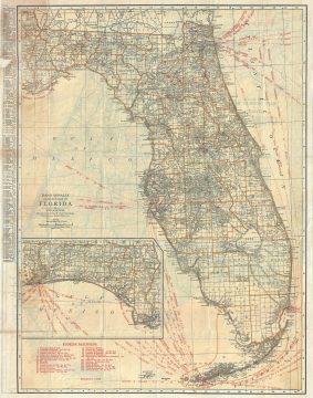 1925 Rand McNally Map of Florida