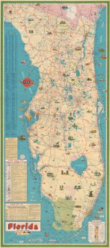 1938 Rand McNally Pictorial Tourist Map of Florida