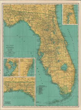 1950 Rand McNally Map of Florida