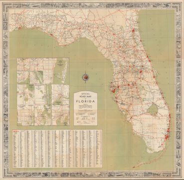 1936 Florida State Road Department Road Map of Florida