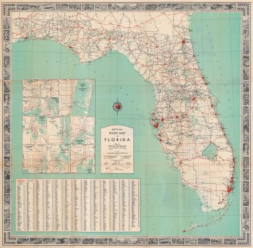 1936 Florida State Road Department Road Map of Florida