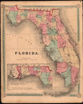 1864 Schonberg Map of Florida