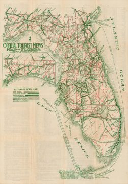 1922 Tourist News Map of Florida