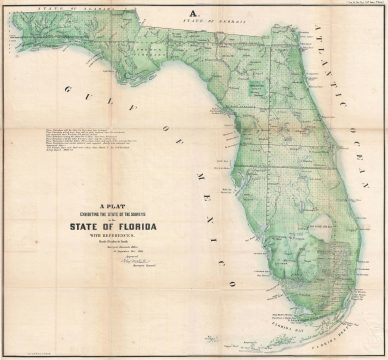 1855 Surveyor General Wescott Map of Florida