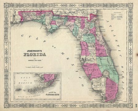 1863 Johnson Map of Florida