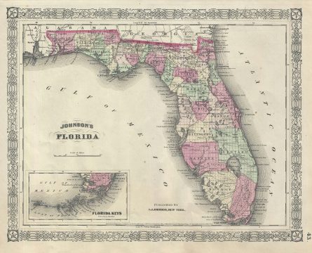 1866 Johnson Map of Florida