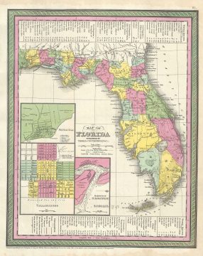 1854 Mitchell Map of Florida