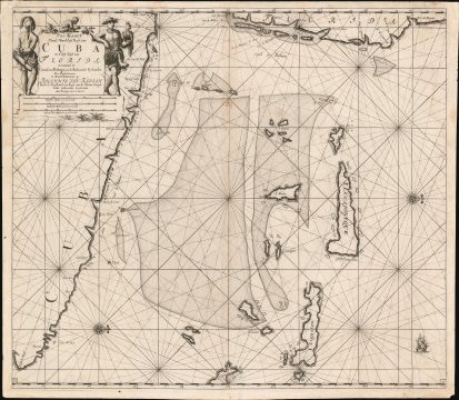 1695 Van Keulen Map of Florida, Cuba, and the Bahamas