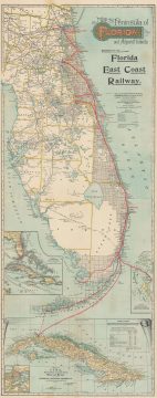 1903 Florida East Coast Railway Railroad Map of Florida