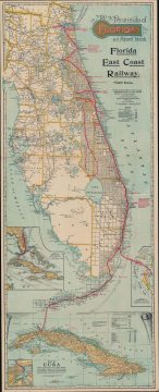 1914 Florida East Coast Railway Railroad Map of Florida