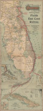 1915 Florida East Coast Railway Railroad Map of Florida