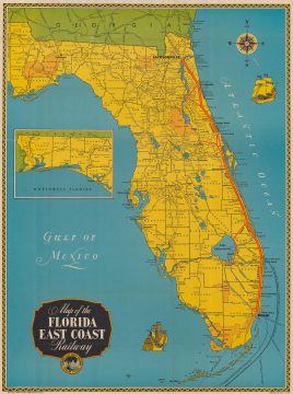 1948 Florida East Coast Railway Map of Florida and the FEC