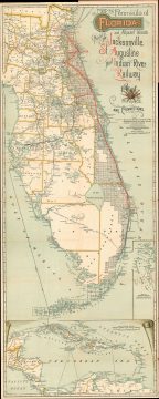 1893 Pre-Florida East Coast Railway Railroad Map of Florida