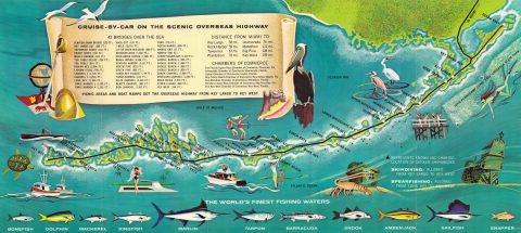 1973 Monroe County Advertising Map of the Florida Keys