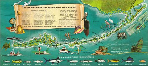 1973 Monroe County Advertising Map of the Florida Keys