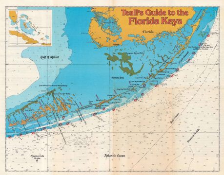 1986 Tealls Guide Map of the Florida Keys