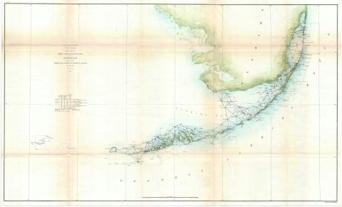 1861 U.S. Coast Survey Map of the Florida Keys