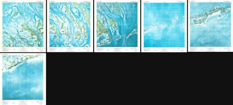 1973 U.S. Geological Survey Maps of the Florida Keys (Set of 6 Contiguous Maps)