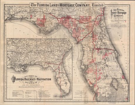 1884 Colton / Florida Land and Mortgage Company Map of Florida