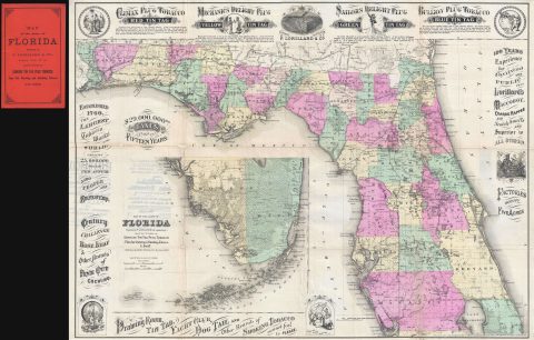 1882 Lorillard / Colton Tobacco Advertising Map of Florida