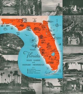 1960 Florida Board of Parks Pictorial Tourist Map of Florida
