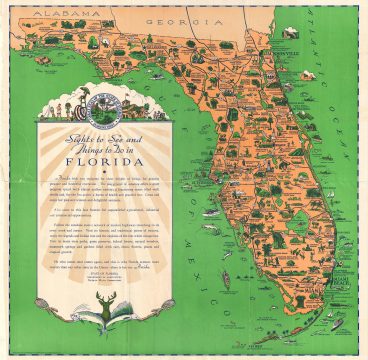 1940s Pictorial Map of Florida
