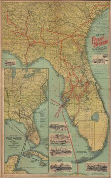 1900 Matthews Northrup Map of Florida and Georgia w/ Plant System Railroad