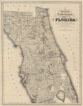 1881 Colton Map of Florida
