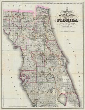 1881 Colton Map of Florida