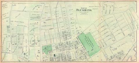 1873 Beers Map of Part of Flushing, Queens, New York City