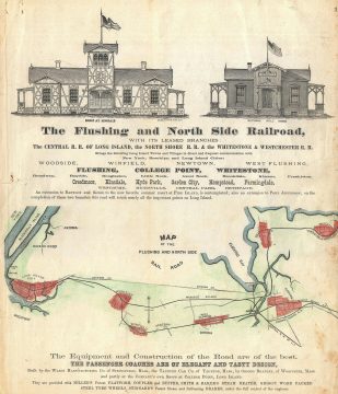 1873 Beers Map of the Flushing Railroad, Long Island, Queens, New York