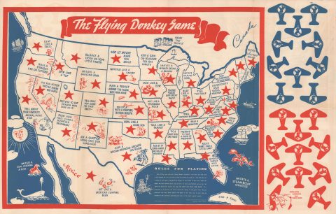 1950 Edward Smith Manufacturing Pictorial Game Map of the United States