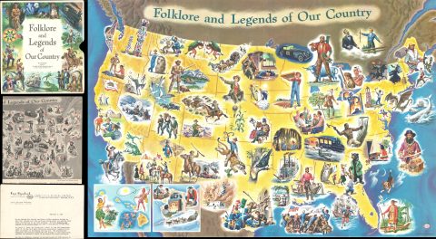 1960 Soltesz Pictorial Map of American Folklore and Legends
