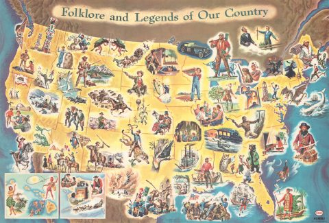 1962 Soltesz Pictorial Map of American Folklore and Legends